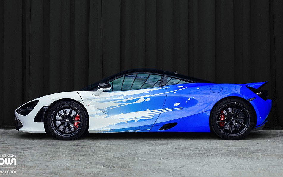 迈凯伦720S 渐变蓝白泼墨彩绘